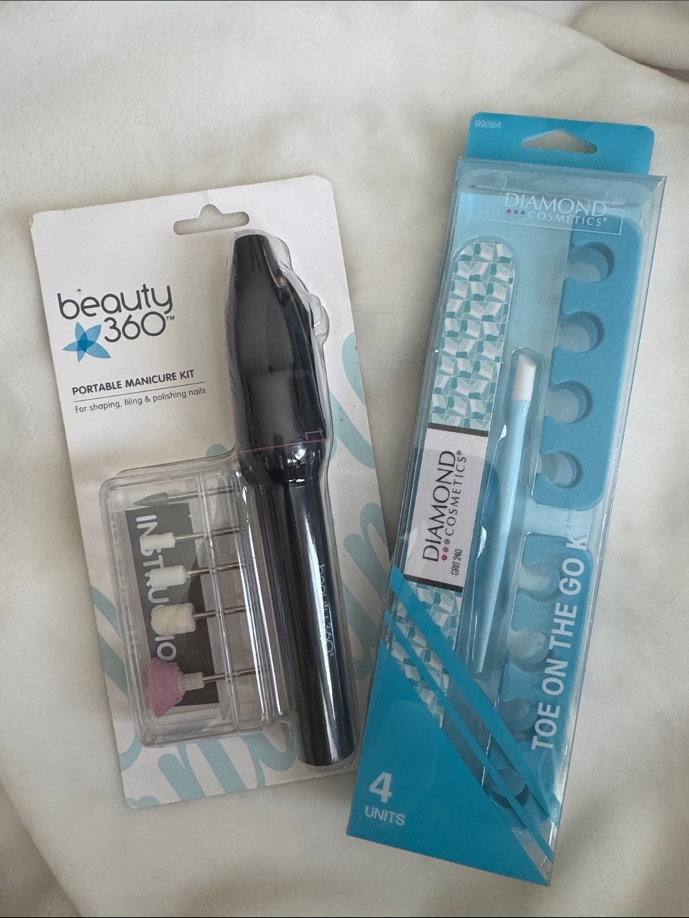 Beauty360 Portable Manicure Kit + Diamond Cosmetics Toe On The Go Bundle NIP
